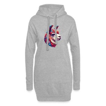 Alpaka - Hoodie-Kleid - Grau meliert - Vorne