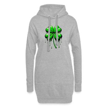 Trèfle à quatre feuilles - Sweat-shirt à capuche long Femme - gris chiné - Devant