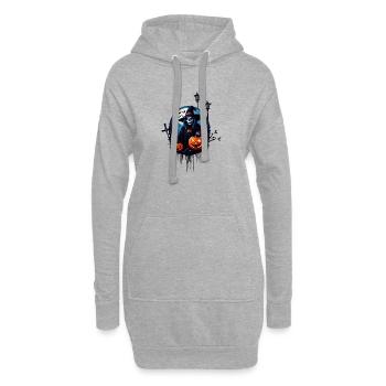 Eine gruselige Halloween-Szene - Hoodie-Kleid - Grau meliert - Vorne