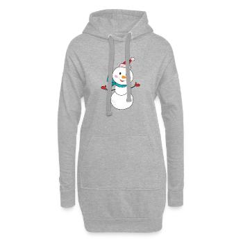 Snowman Cartoon - Hoodie Dress - heather grey - Front
