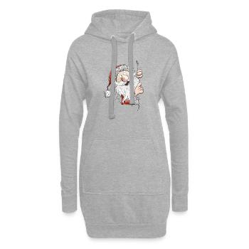 Lustiger Weihnachtsmann I Nikolaus - Hoodie-Kleid - Grau meliert - Vorne