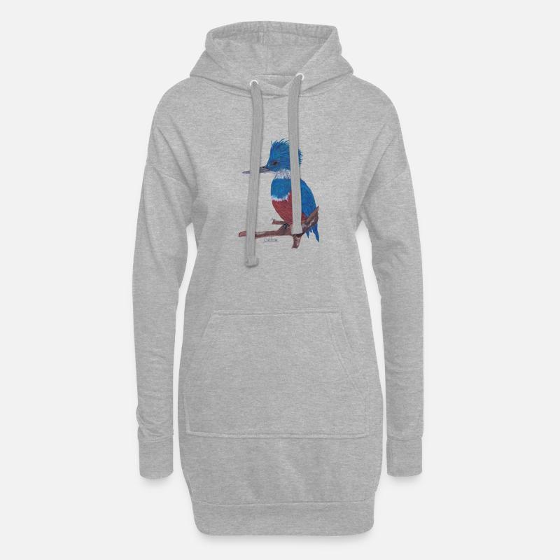Ein charismatischer Eisvogel. - Hoodie-Kleid - Grau meliert