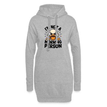 Kein Morgenmensch Ente - Hoodie-Kleid - Grau meliert - Vorne