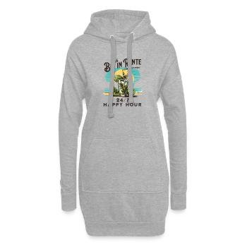 Ich bin in Rente 24/7 Happy Hour Cocktail - Hoodie-Kleid - Grau meliert - Vorne
