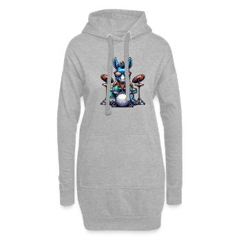Global - Noir sans Japon Modèle - Sweat-shirt à capuche long Femme - gris chiné - Devant