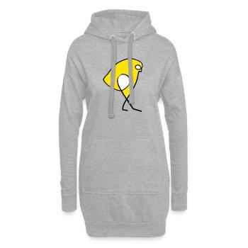 Moineau - Sweat-shirt à capuche long Femme - gris chiné - Devant