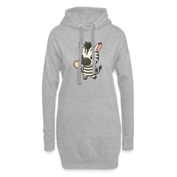 mignon zèbre joueur de tennis dessin animé Joy Chibi - Sweat-shirt à capuche long Femme - gris chiné - Devant
