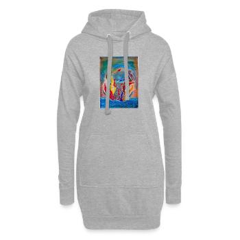 Bunter maritimer Traum - Hoodie-Kleid - Grau meliert - Vorne