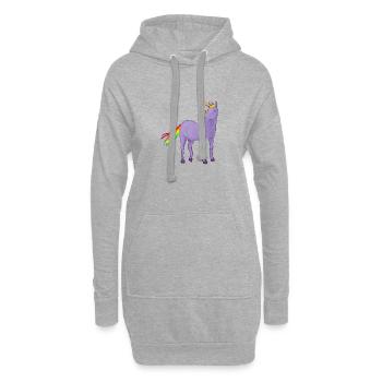 Licorne robe violette et crinière arc-en-ciel - Hoodie-Kleid - Grau meliert - Vorne
