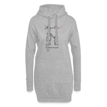 Fille préférée – Illustration maman et fille avec - Sweat-shirt à capuche long Femme - gris chiné - Devant