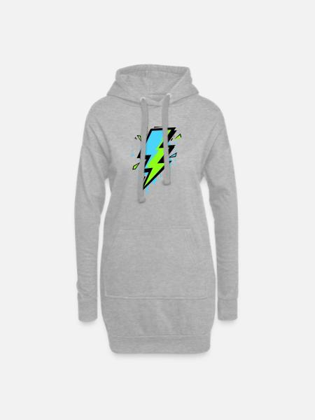 Strahl der modernen Elektrizität - Hoodie-Kleid - Grau meliert