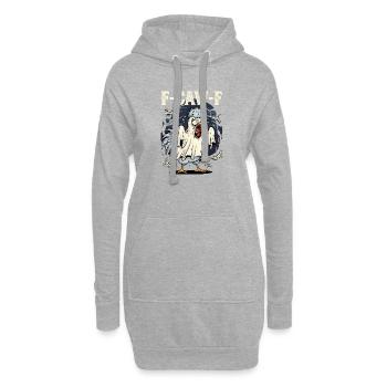 Geisterhuhn mit F-Caw-F - Hoodie-Kleid - Grau meliert - Vorne