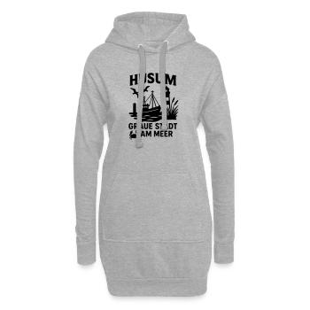 Husum Graue Stadt am Meer - Hoodie-Kleid - Grau meliert - Vorne