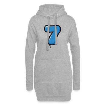 Blauer Ballon Die Sieben - Hoodie-Kleid - Grau meliert - Vorne