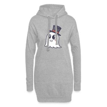 Schicker Ghost Zylinder - Hoodie-Kleid - Grau meliert - Vorne