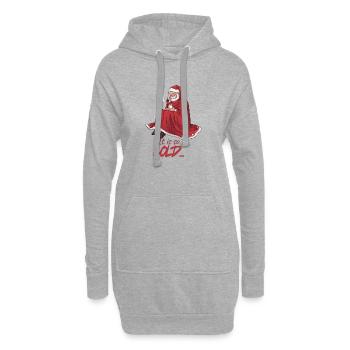 It is so cold - Père Noël au chaud sous cape rouge - Sweat-shirt à capuche long Femme - gris chiné - Devant