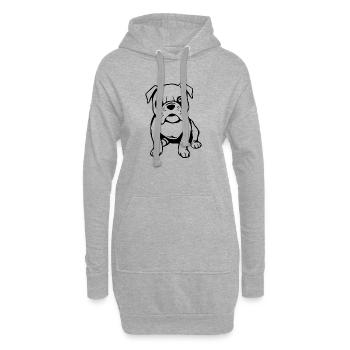 Bulldoggen Hunde Hundeshirt Geschenk  - Hoodie-Kleid - Grau meliert - Vorne