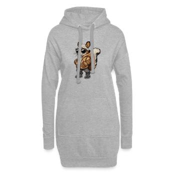 Eichhörnchen Cool Winter - Hoodie-Kleid - Grau meliert - Vorne