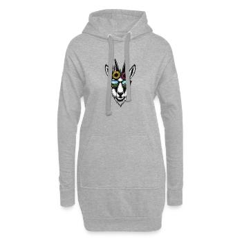 Gams Illustration Berge Sommer - Hoodie-Kleid - Grau meliert - Vorne