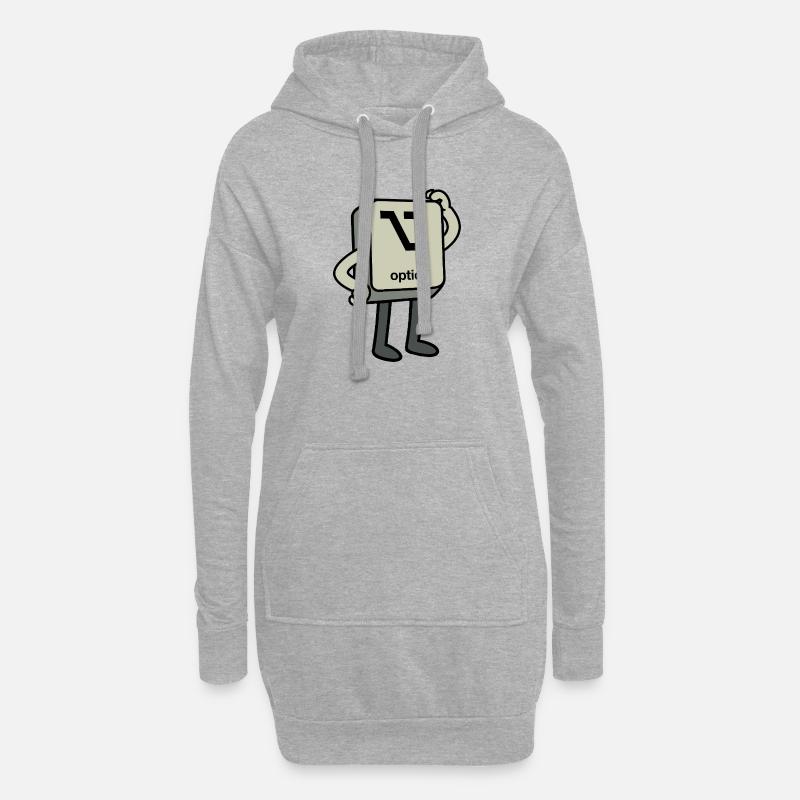 Option-Button - Hoodie-Kleid - Grau meliert
