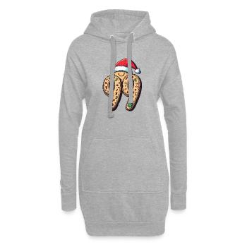 99 Number Biscuit Christmas - Hoodie Dress - heather grey - Front