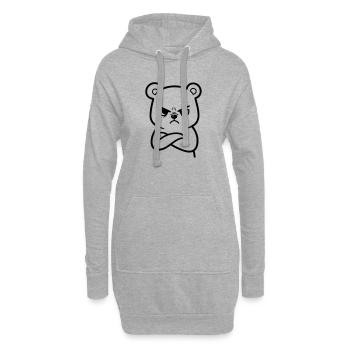 Wütender Bär Cartoon Illustration - Hoodie-Kleid - Grau meliert - Vorne