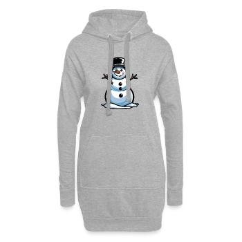 Winterzauber Schneemann im Zylinder - Hoodie-Kleid - Grau meliert - Vorne