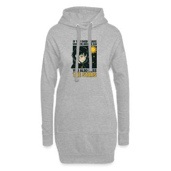 Miss the stars - Hoodie Dress - heather grey - Front