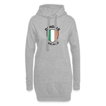 Dundalk Crest Irland-Flagge - Hoodie-Kleid - Grau meliert - Vorne