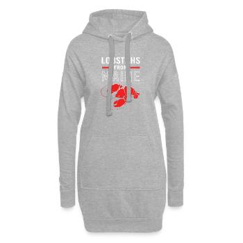 Languste Meeresfrüchte Maine Lobster Hummer - Hoodie-Kleid - Grau meliert - Vorne