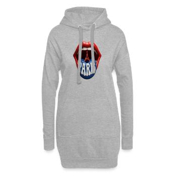 Pop Art de la Langue de Paris - Sweat-shirt à capuche long Femme - gris chiné - Devant