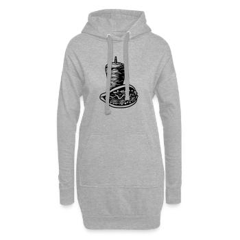 spitwithkebab - Hoodie-Kleid - Grau meliert - Vorne