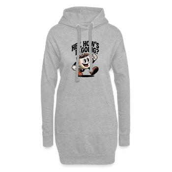 Lachender Kaffeebecher - Hoodie-Kleid - Grau meliert - Vorne