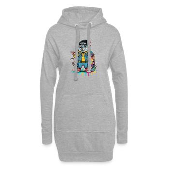 Équipe d’égouts Rat Skater - Sweat-shirt à capuche long Femme - gris chiné - Devant