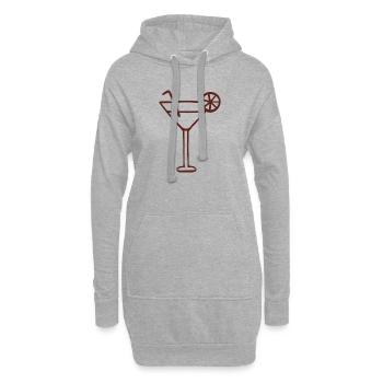 Minimalistische Cocktail-Linienkunst - Hoodie-Kleid - Grau meliert - Vorne