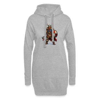 Wikinger Krieger mit Schild - Hoodie-Kleid - Grau meliert - Vorne