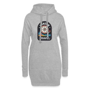 London Travel England Travel Motif - Sweat-shirt à capuche long Femme - gris chiné - Devant