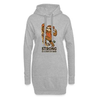 Strong Is a State of Mind – Boulder Faultier Frau - Hoodie-Kleid - Grau meliert - Vorne