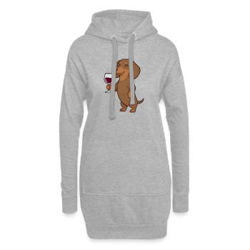 Teckel, amoureux du vin, maman de chien viennoise - Sweat-shirt à capuche long Femme - gris chiné - Devant