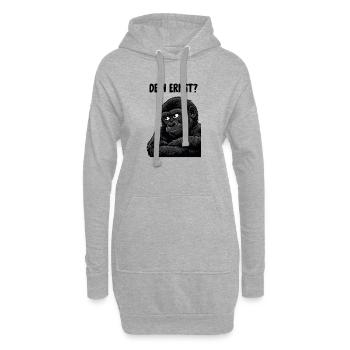 Singe au regard sceptique - tu es sérieux ? - Sweat-shirt à capuche long Femme - gris chiné - Devant