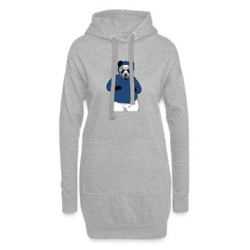 Cool Panda Bear Blue Hoodie Urban Streetwear Art - Hoodie-Kleid - Grau meliert - Vorne