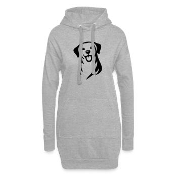 Chien - Sweat-shirt à capuche long Femme - gris chiné - Devant