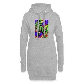 Dinosaurier - Hoodie-Kleid - Grau meliert - Vorne