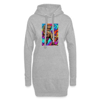 Dinosaurier - Hoodie-Kleid - Grau meliert - Vorne
