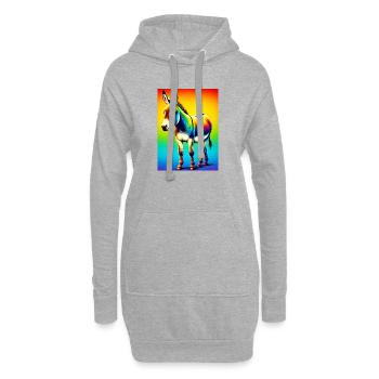 Esel-Maultier - Hoodie-Kleid - Grau meliert - Vorne