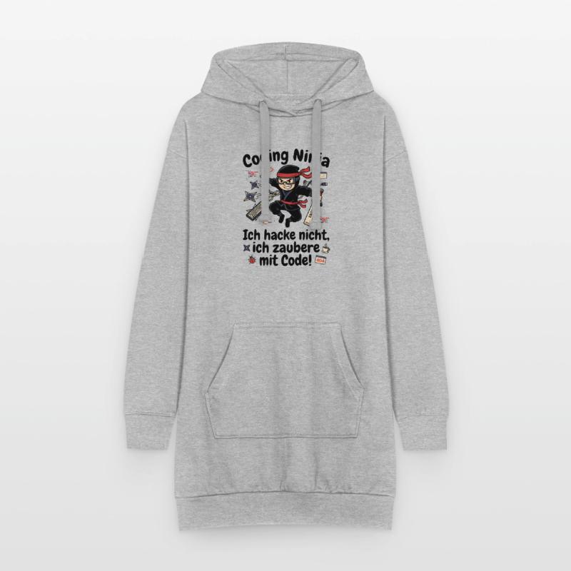 Coder Ninja Programmierer Humor Hoodie-Kleid