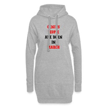 Anniversaire Humour Les Génies Naissent en Mars - Sweat-shirt à capuche long Femme - gris chiné - Devant