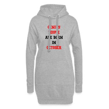 Cadeau Naissance Bébé Génies d'Octobre - Sweat-shirt à capuche long Femme - gris chiné - Devant