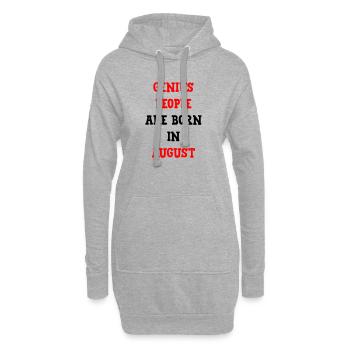 Babygeschenk-Genies werden im August geboren - Hoodie-Kleid - Grau meliert - Vorne