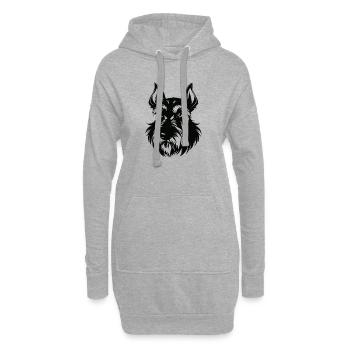 Riesenschnauzer - Hoodie-Kleid - Grau meliert - Vorne